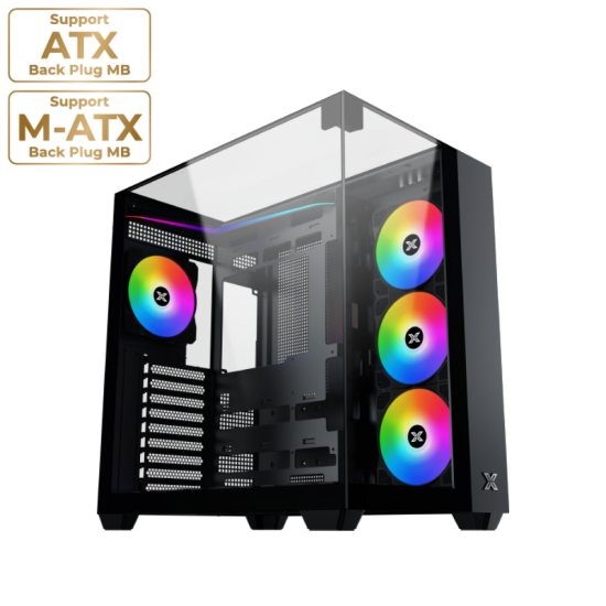 XIGMATEK AQUA V ARGB Mid Tower Case Black